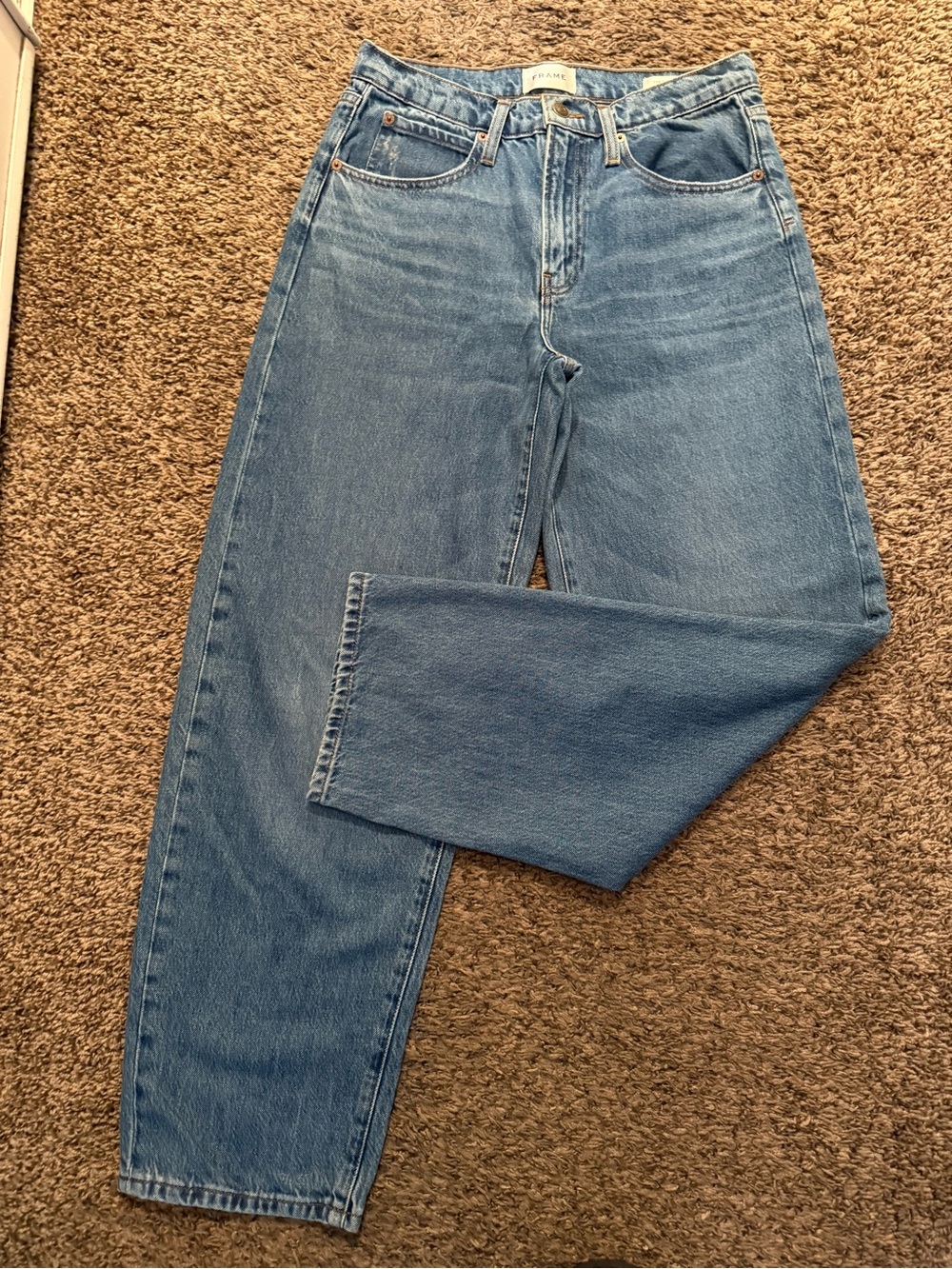 Frame Denim Light Blue Low Slung Barrel Jeans